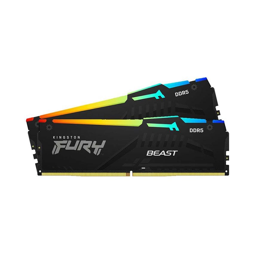 RAM DESKTOP KINGSTON FURY BEAST RGB (KF552C40BBAK2-64) 64GB (2X32GB) - DDR5 5200MHZ