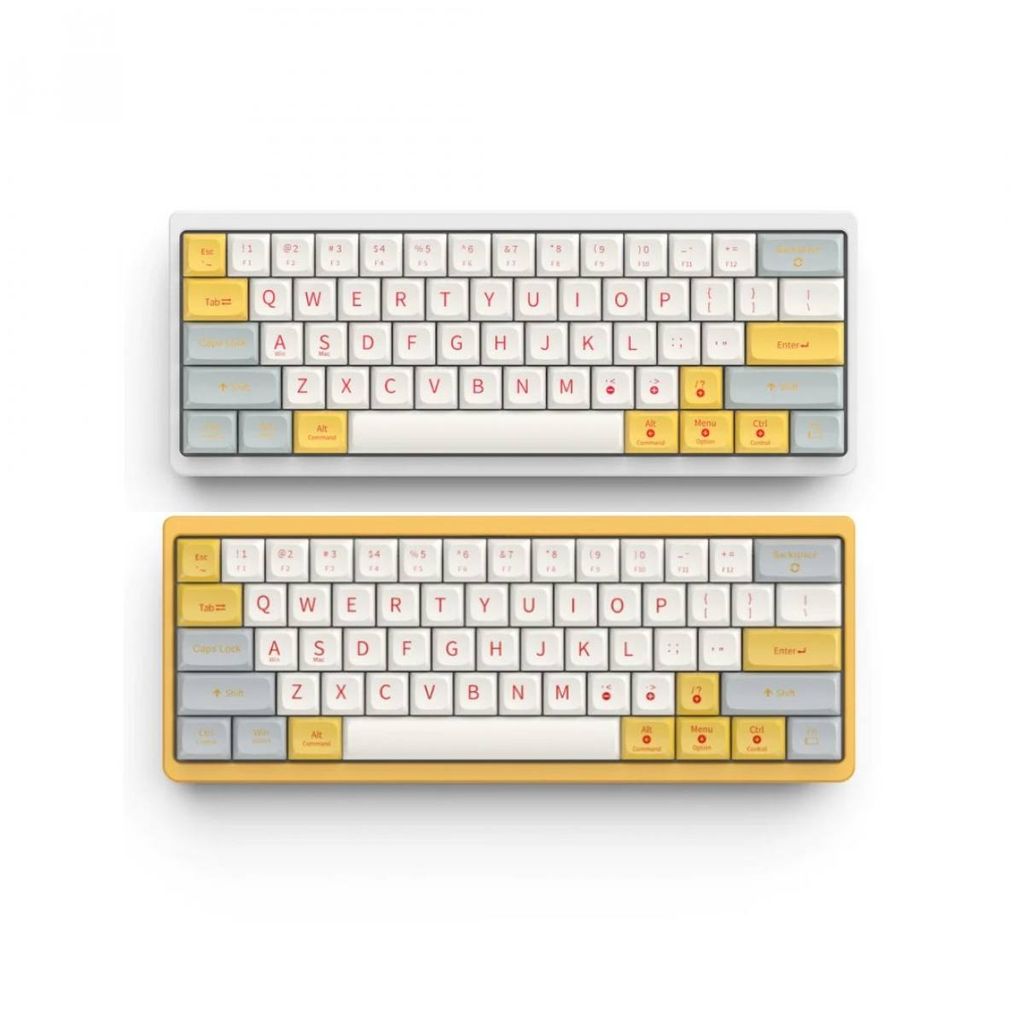 Bàn phím cơ Cidoo ABM641 Dual mode | White - Yellow ( vỏ nhôm )
