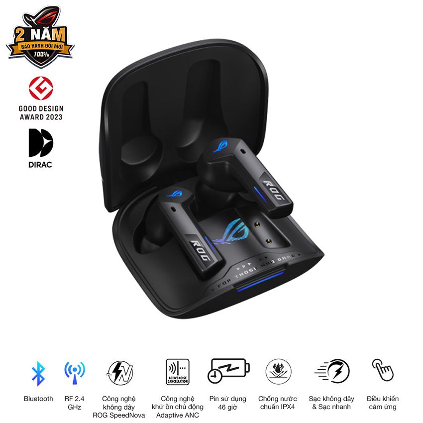 Tai nghe ASUS ROG Cetra True Wireless SpeedNova (Black/ White)