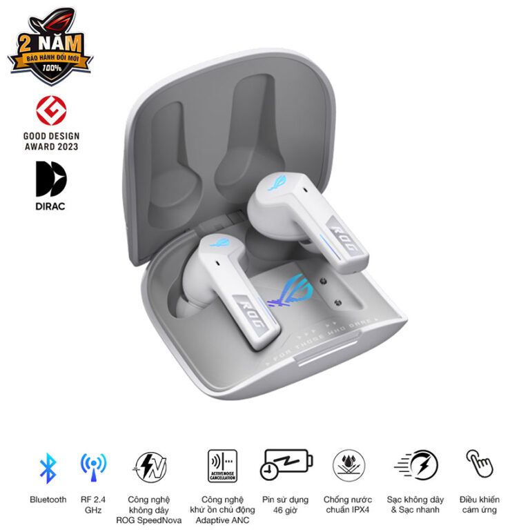 Tai nghe ASUS ROG Cetra True Wireless SpeedNova (Black/ White)