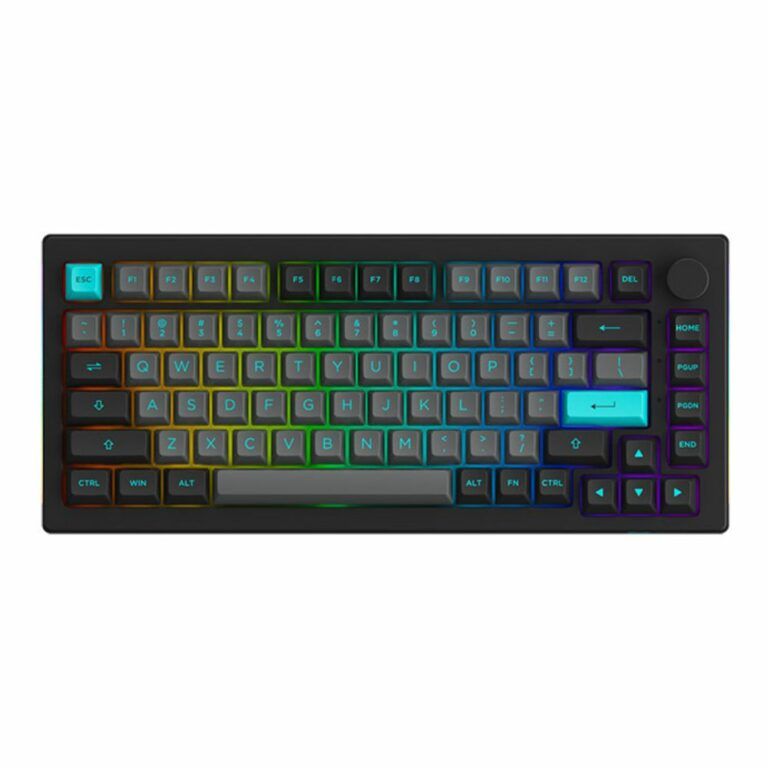 Bàn phím cơ AKKO 5075B Plus Black & Cyan (Multi-modes / RGB / Hotswap / Gasket mount)