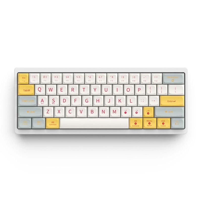 Bàn phím cơ Cidoo ABM641 Dual mode | White - Yellow ( vỏ nhôm )