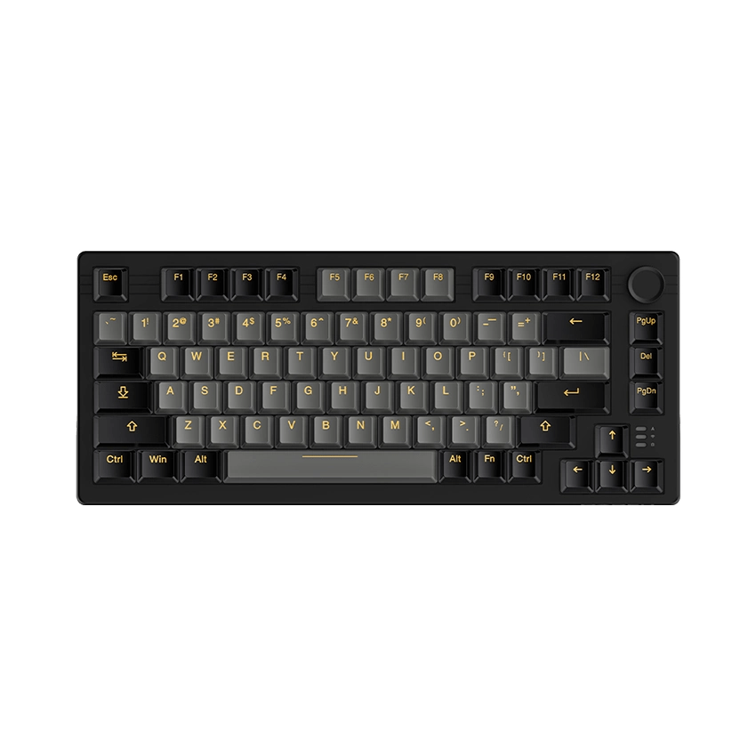 Bàn phím cơ DareU EK75 Pro – Black Golden (Triple Mode, Gasket Mount, Led RGB)