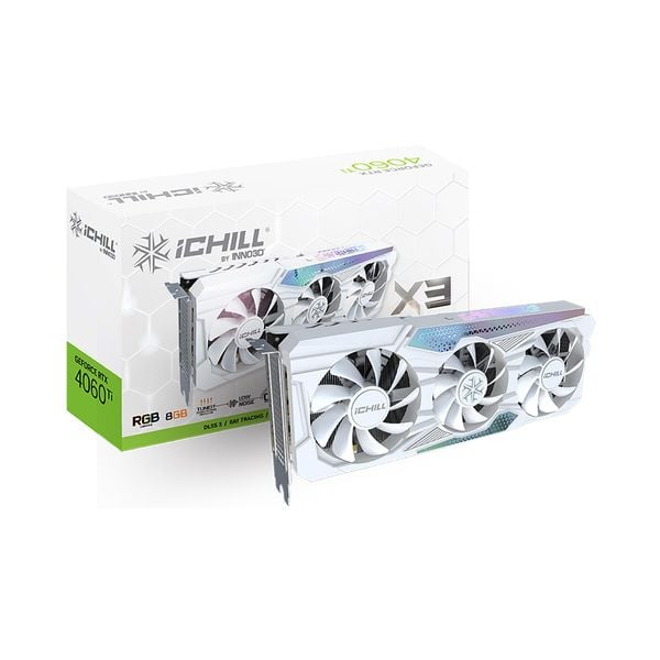  Card màn hình INNO3D GeForce RTX 4060 Ti iChill X3 8GB GDDR6 (WHITE) 