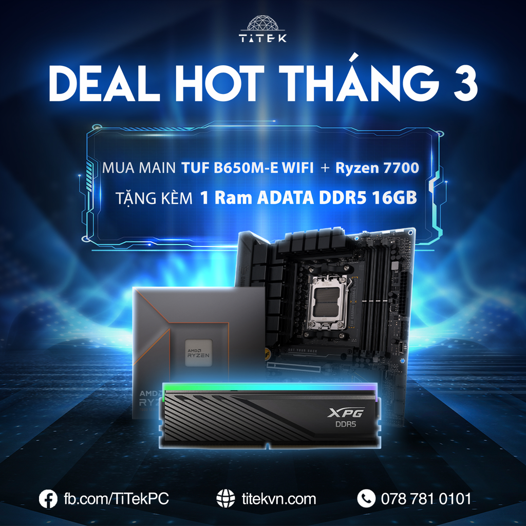 Combo Mainboard ASUS TUF Gaming B650M-E Wifi + CPU AMD Ryzen 7 7700 MPK