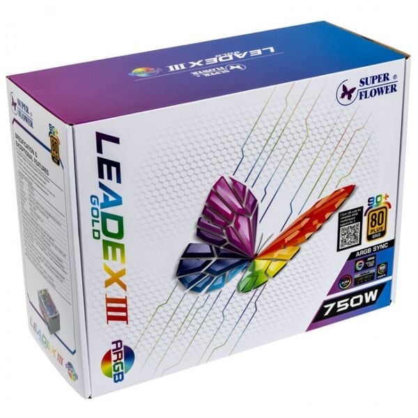  Nguồn Máy Tính 750W Super Flower Leadex III Gold ARGB Black (80 Plus Gold) 