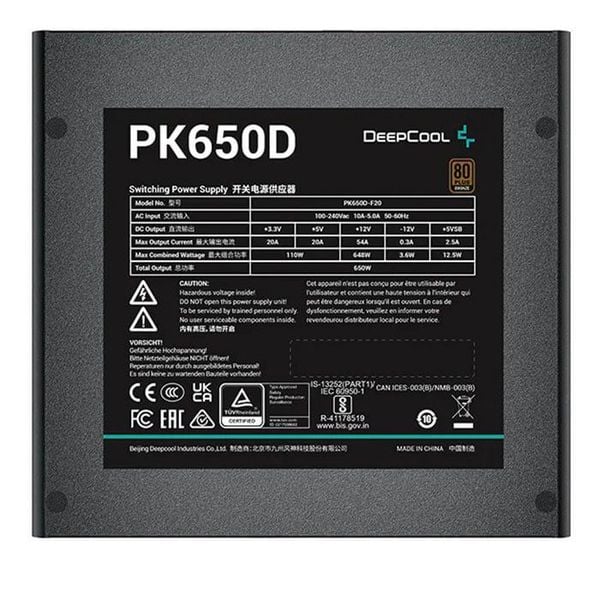  Nguồn Deepcool PK650 650W Bronze 