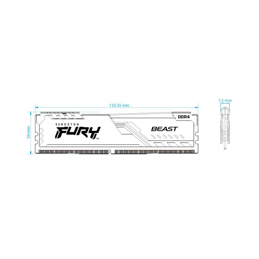 RAM DESKTOP KINGSTON FURY BEAST (KF556C40BBK2-32) 32GB (2X16GB) DDR5 5600MHZ
