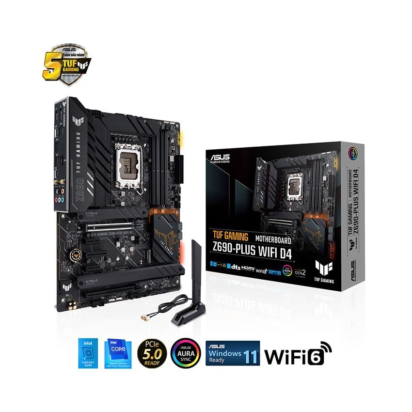  MAINBOARD ASUS TUF GAMING Z690-PLUS WIFI D4 (INTEL Z690, SOCKET 1700, ATX, 4 KHE RAM DDR4) 