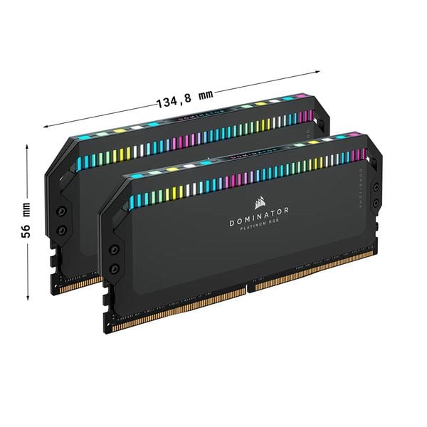  RAM DESKTOP CORSAIR DOMINATOR PLATINUM BLACK RGB (CMT32GX4M2E3200C16) 32GB (2X16G) DDR4 3200MHZ 