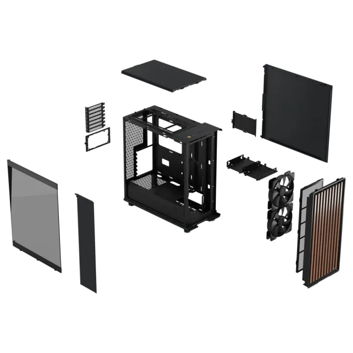 Case Fractal North Charcoal Black TG Dark
