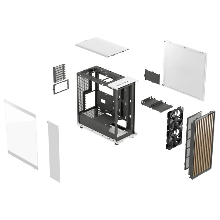 Case Fractal North Chalk White TG Clear Tint