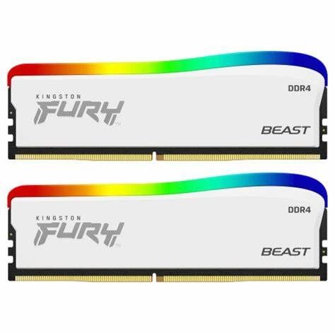 Ram Kingston Fury Beast White RGB 16GB (2x8GB) DDR4 3200Mhz (KF432C16BWAK2/16)