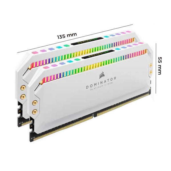  RAM DESKTOP CORSAIR DOMINATOR PLATINUM WHITE RGB (CMT32GX4M2E3200C16W) 32GB (2X16G) DDR4 3200MHZ 