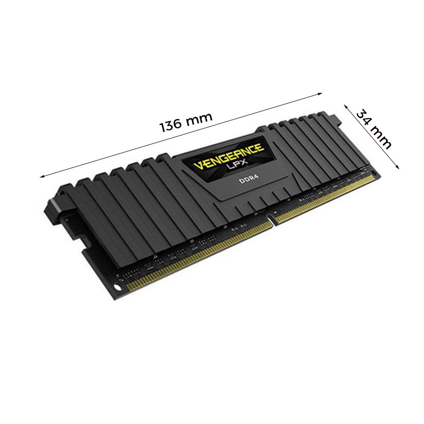 RAM DESKTOP CORSAIR VENGEANCE LPX (CMK16GX4M1E3200C16) 16GB (1X16GB) DDR4 3200MHZ