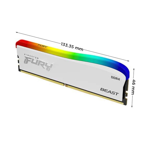  RAM DESKTOP KINGSTON FURY BEAST WHITE RGB (KF36C18BWA/16) 16GB (218GB) DDR4 3600MHZ 