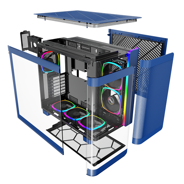 Case Montech KING 95 PRO | Black - White - Blue - Red