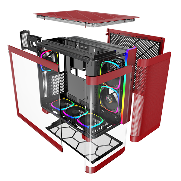 Case Montech KING 95 PRO | Black - White - Blue - Red