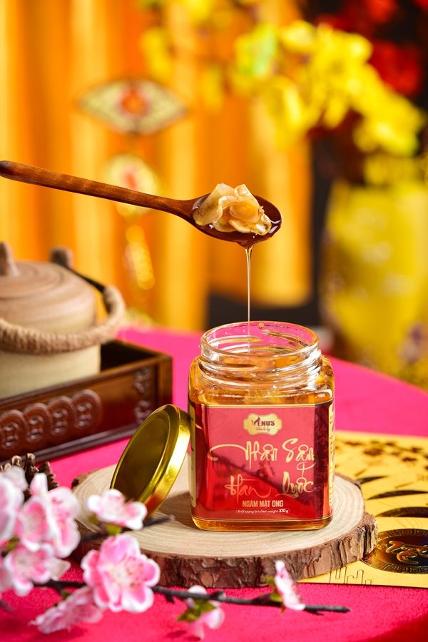 Bộ quà tặng sức khỏe Sâm Hàn Quốc ngâm mật ong + Trà, Rượu đông trùng hạ thảo Venus