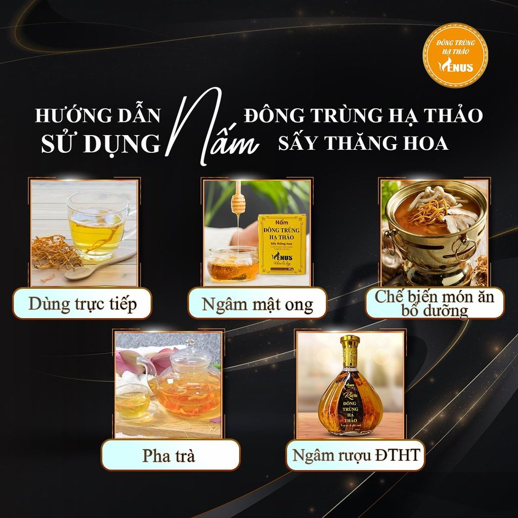 Nấm đông trùng hạ thảo sấy thăng hoa 20G (sấy khô) - VENUS KHỎE LÀ ĐẸP