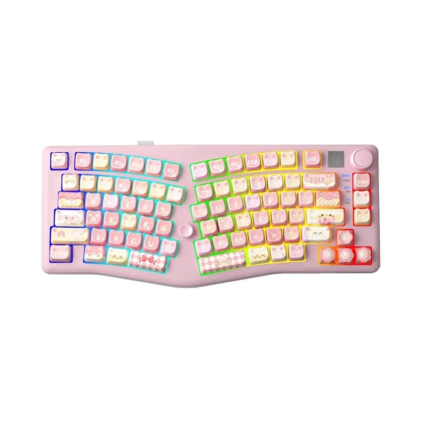 BÀN PHÍM CƠ GAMING 3 MODE LEOBOG ALICE A75 (Phiên bản Moon Cat hồng)