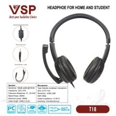 Tai Nghe VSP T18 3.5mm – HEADSET (Đen)