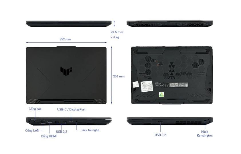 Laptop ASUS TUF Gaming FA506NC-HN031W | R5-7535HS | Ram 16GB | SSD 1TB | VGA RTX3050 4GB | 15.6 inch FHD | Win11