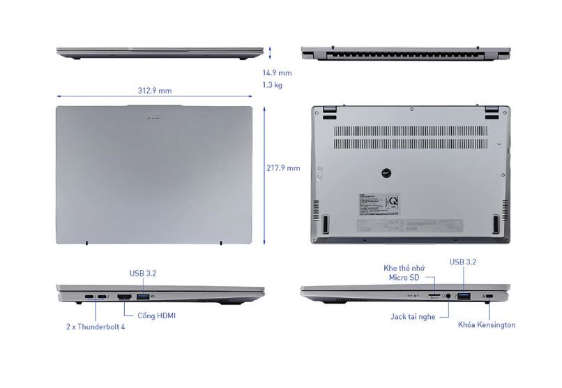 Laptop ACER Swift Go 14 AI OLED SFG14-73-75YM | Ultra 7-155H | Ram 16GB |SSD 512GB | 14 inch | Win11
