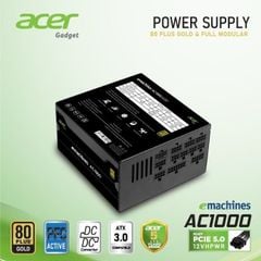Nguồn acer AC1000 Gold Full Modular ATX 3.0, PCI-E 5.0 - 1000W