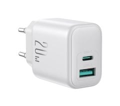 Cóc sạc Joyroom 20W TCF20 (2 cổng sạc A+C - Dẹp - Trắng - Cơ bản)