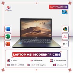 Laptop MSI Modern 14 C11M | Core i3 1115G4 | 8GB | SSD 512GB | 14inch FHD IPS | UHD Graphics