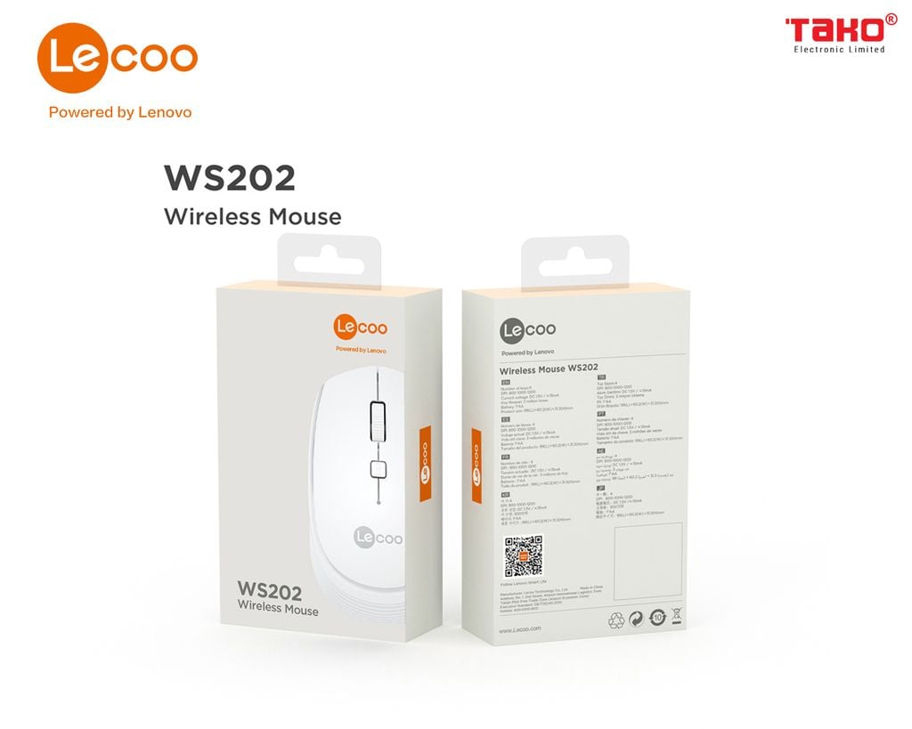 Chuột không dây Lecoo WS202 (USB)