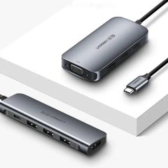 Bộ chuyển đổi Type C ra 3 cổng USB 3.0+ HDMI + tích hợp nguồ PD Ugreen 50209