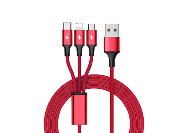 Cáp sạc đa năng Unitek C4049ARD (USB ra USB Type C + lightning + micro USB)