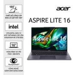 Laptop Acer Aspire Lite AL16-51P-55N7 | i5 1235U | RAM 16GB | 512GB SSD | 16 inch WUXGA