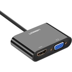 Giắc chuyển đổi từ Micro HDMI sang VGA + HDMI + Audio Ugreen 30355