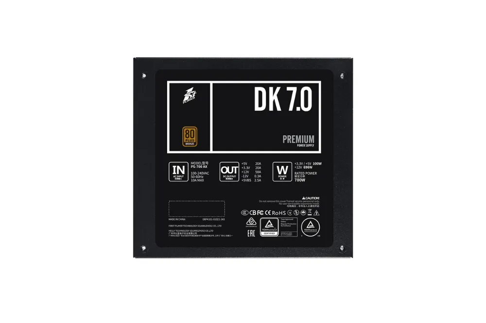 NGUỒN MÁY TÍNH FIRST PLAYER (1STPLAYER) DKPM-BRZ-700 700W ĐEN (80 PLUS BRONZE)