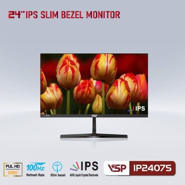 Màn hình phẳng VSP V2407S | 75Hz | IPS Full viền | 5ms | 24 inch