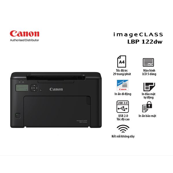 Máy in đơn năng Laser trắng đen CANON LBP122DW