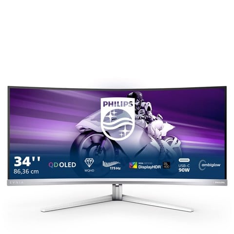 Màn hình cong Philips Evnia 34M2C8600 | 34 inch | OLED | UWQHD | 1ms | 175Hz