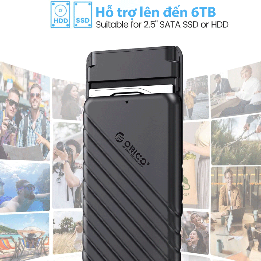 Hộp đựng ổ cứng 2.5 inch ORICO 25PW1-U3-BK