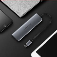 Bộ chuyển đổi Type C ra 3 cổng USB 3.0+ HDMI + tích hợp nguồ PD Ugreen 50209
