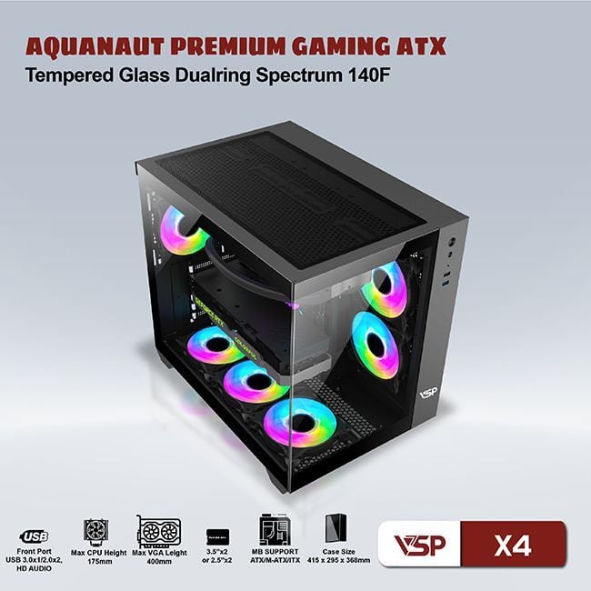 CASE VSP GAMING AQUANAUT X4