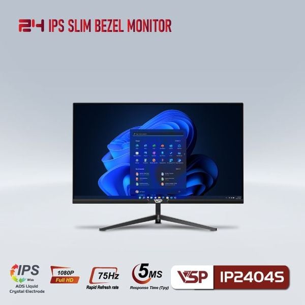Màn hình VSP phẳng IP2404S | FHD IPS | 5ms | 75MHz | tràn viền | 24 inch