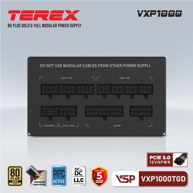 Nguồn VSP TEREX VXP1000TGD - 80 Plus Gold - 1000W
