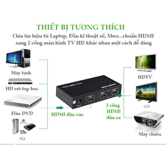 Bộ chia cổng HDMI 1 ra 2 Hỗ trợ full HD Chính hãng Ugreen 40201