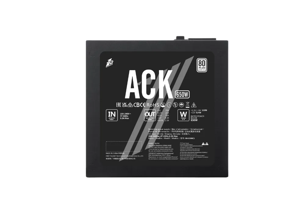 NGUỒN MÁY TÍNH 1STPLAYER ACK-STD-650 650W ĐEN