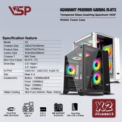 Case VSP X2 Aquanaut Pro Gaming M-ATX