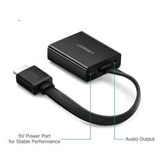 Cáp chuyển đổi từ HDMI sang VGA dẹt có Audio Ugreen 40248