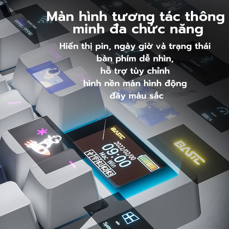 Bàn phím cơ gaming Không dây Bluetooth ONIKUMA BK98 98 phím, có đèn RG